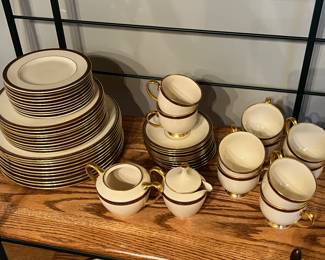 Set of Lenox China in cream with gold trim