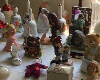 Holly Hobby items
Bells
Trinket boxes 
Figurines 
