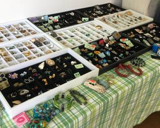 Jewelry  Pins, Earrings pieced & clip, necklaces, bracelets 