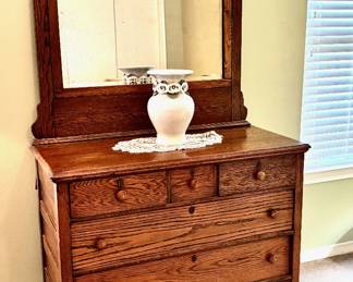 Antique Chest W/Mirror