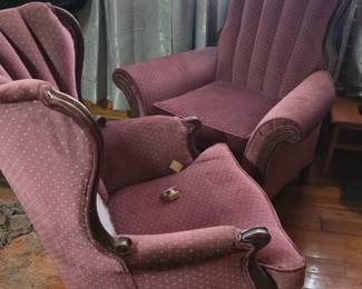 Pair upholstered chairs.