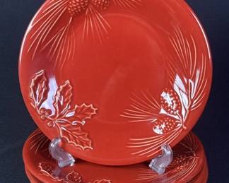 Lenox Rustc Berry Red Plates Set of Four