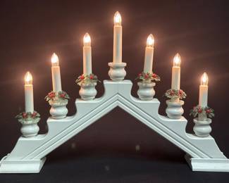 Vintage Wooden Christmas Candle Bridge