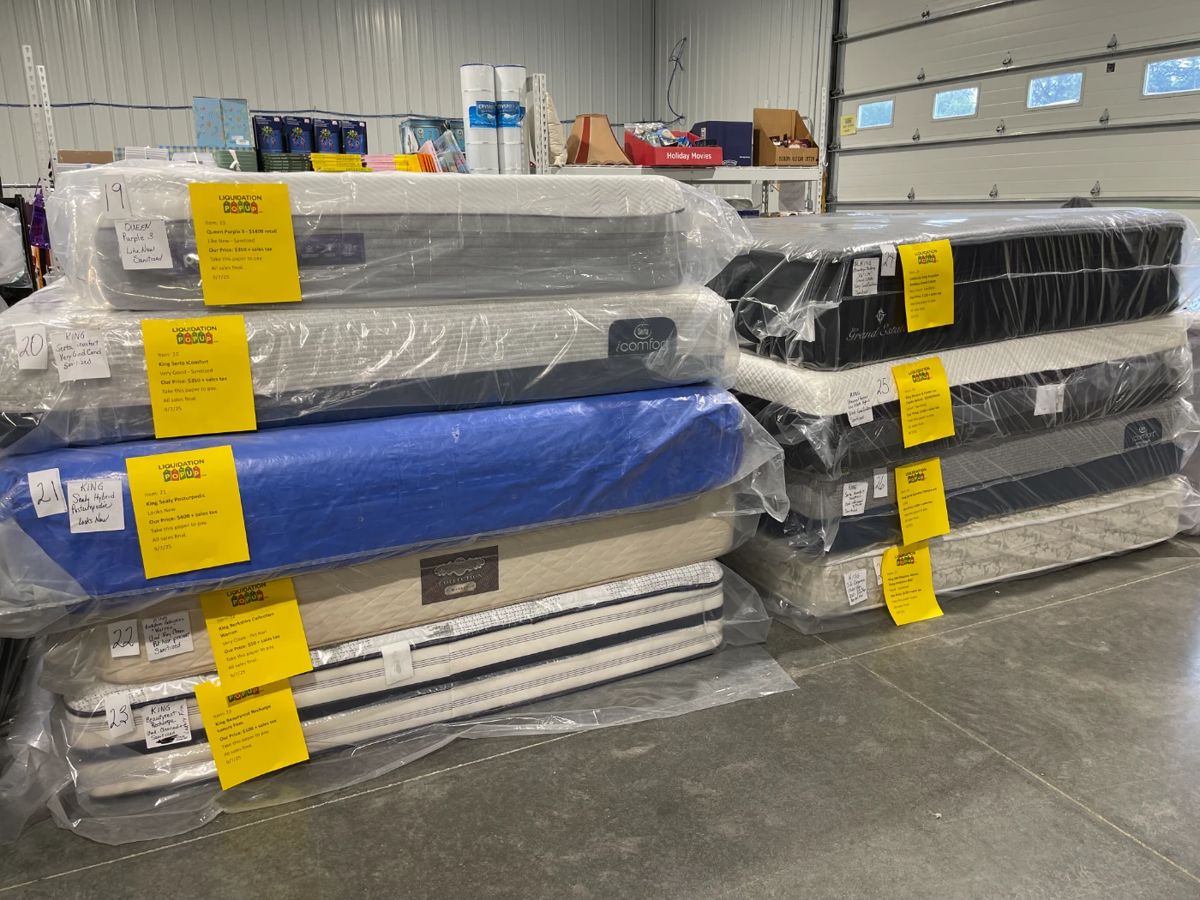 See all mattresses (size, brand, condition, price) here: https://savingk.com/liquidation-popup-mattress-sale/