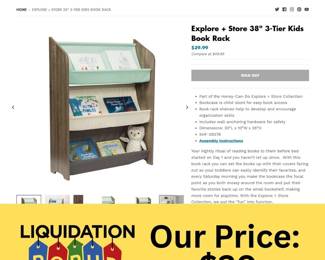 This Explore + Store 38" 3-Tier Kids Book Rack (originally $39.99) is perfect for bedrooms, playrooms, or classrooms β and itβs ONLY $20 at Liquidation Popup! π
