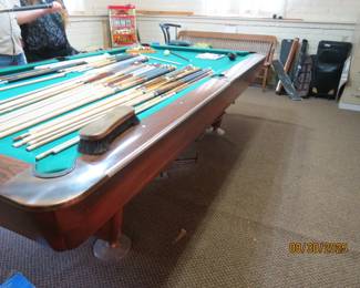 Brunswick Tournament Pool Table & Custom Cues