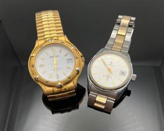 Armitron and Stellaris watches. Armitron has an elastic band. Unknown working condition.