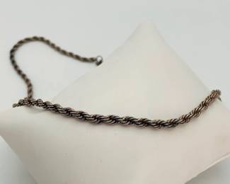 White gold filled 20" rope chain necklace, stamped 14K GF. 16.13 gtw.
