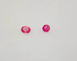 Two (2) round cut pink tourmaline gemstones. 0.50 ctw.