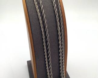 Two (2) 24" sterling silver rope chains. 38.05 gtw.