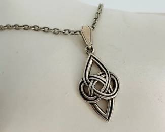 Celtic Silver 18" Necklace. Stamped 925. 4.52 gtw.