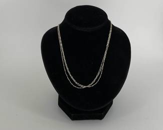 3 strand 17" silver necklace. Stamped 925.