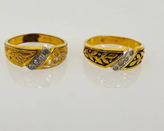 Two (2) size 12.5 gold plated rings. 10.23 gtw.