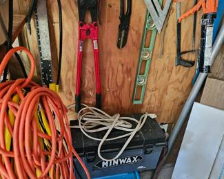Extension Cords, Bolt Cutter, Level, Caulk Gun