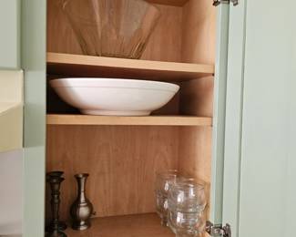 Silver Candlestick Holders, Glass Serving Bowl, Large Bowls