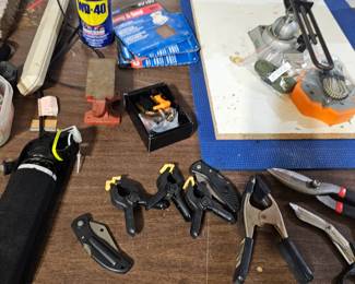 Clamps, WD-40, Snips, Scissors