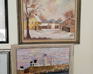 Framed Hanging Wall Artwork (Nautical, Farmland)