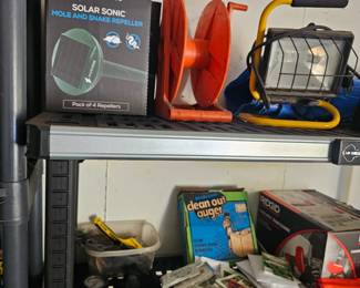 Cord Reel, Work Light, Solar tonic Mole and Snake Repellent