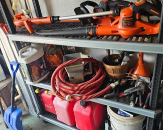 Leaf Blower, Lawn Edger, Gas Cans