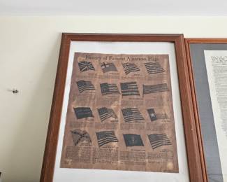 History of Famous American Flags Framed Photo