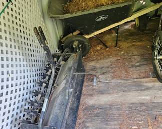 Tow Behind Lawn aerator, Wheelbarrow