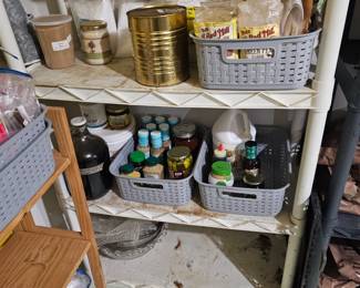 Pantry Items, Plastic Baskets 