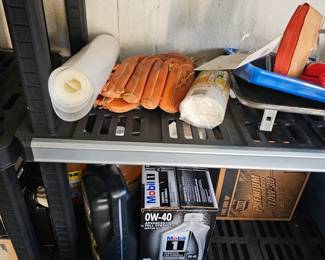 Baseball Glove, Motor Oil, Plastic Painter Tarps