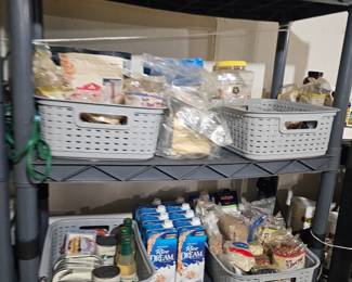 Pantry Items, Plastic Shelving