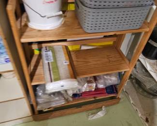 Wood Shelf, Cleaning Supplies