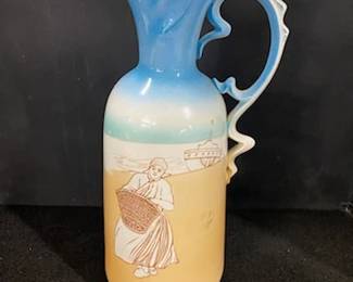 Handpainted Ceramic Pitcher Vase