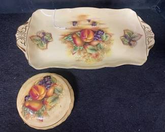 2 pc Aynsley Orchard Tray & Trinket Box