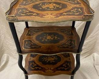 Three Tier French Stand w/Brass Trim