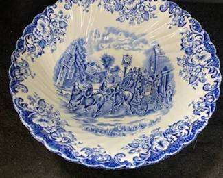 Johnson Bros. Blue & White Ironstone Bowl