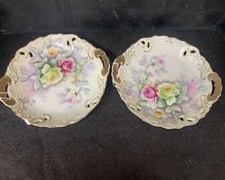 2- Japanese Rose Floral Plates