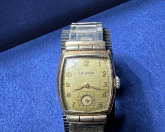 1940'S BENRUS MECHANICAL TANK WATCH WITH SUBDIAL 