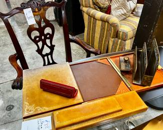 Leather desktop set, and more