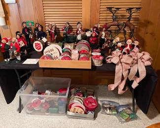 Byers Choice, Annalee, ribbon galore!