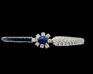 White Gold, Sapphire, & Diamond Bracelet