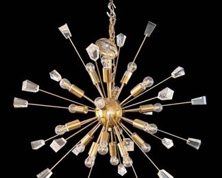 Sputnik Style Brass Chandelier