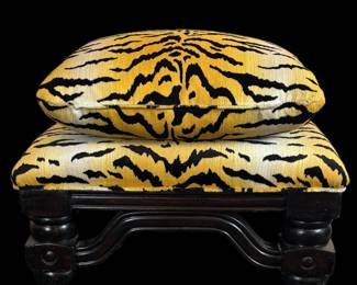 Tiger Print Stool with Matching Pillow