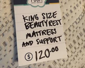 King Size Beauty Rest Mattress and Support