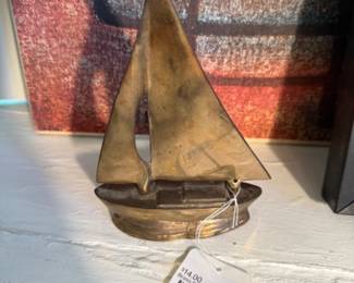 Brass Sailboat Sculpture