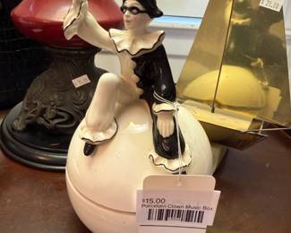 Porcelain Clown Music Box