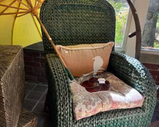 Rattan Furniture, Vintage Umbrella 