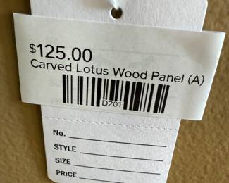 Carved Lotus Wood Panel