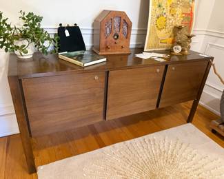 MCM Style Console Table, Candle Holders
