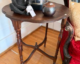 Wooden Side Table, Monkey Candle Holder