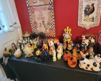 "What did the rooster do to impress the hen?"
"He wrote poultry for her"!
Lots and lots of chickens oh, and 1 cow!