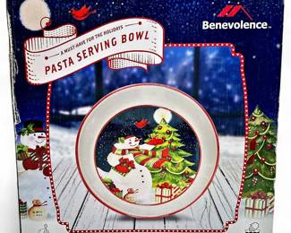 Benevolence Ceramic Holiday Pasta Serving Bowl