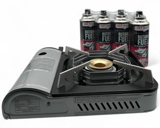 Portable Butane Stove with Fuel and Carrying Case